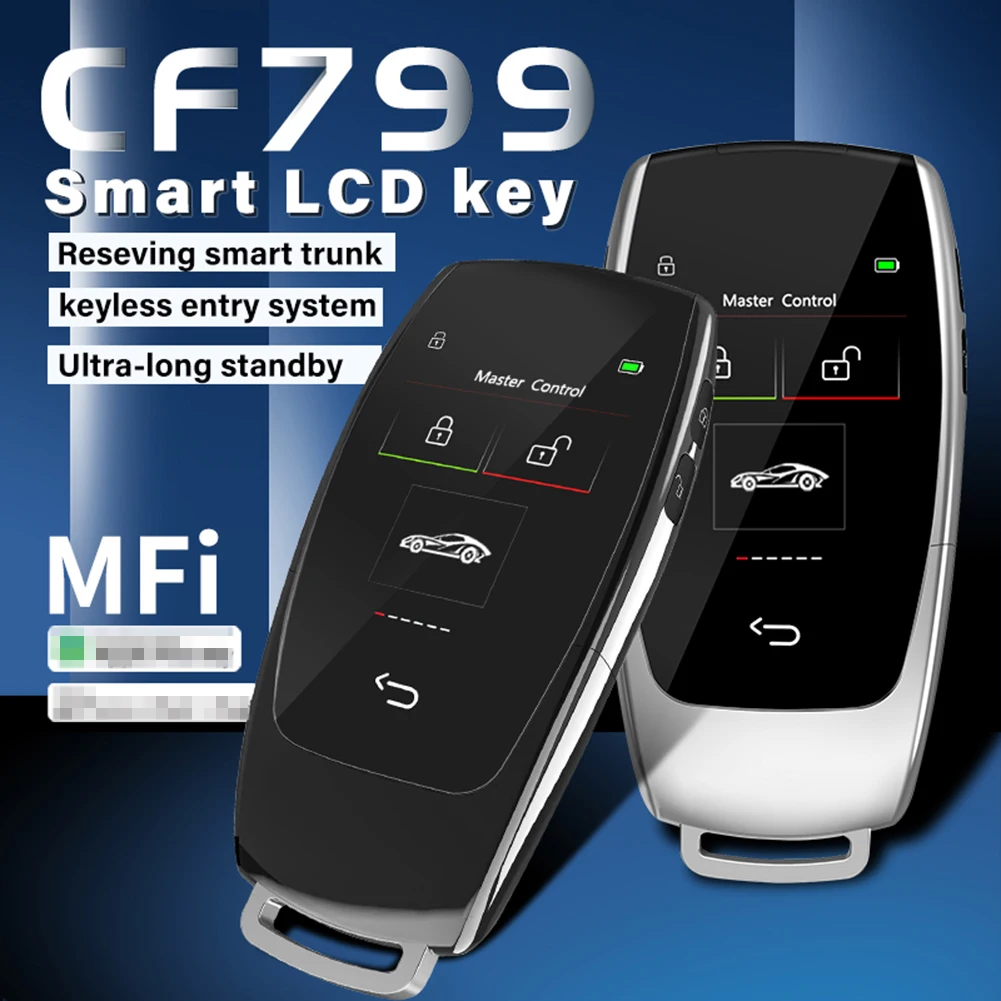 CF799 Universal Remote Smart Car Key LCD Screen with On-BD Keyless Entry Remote Control Car Key Keyless Entry Auto Lock Unlock