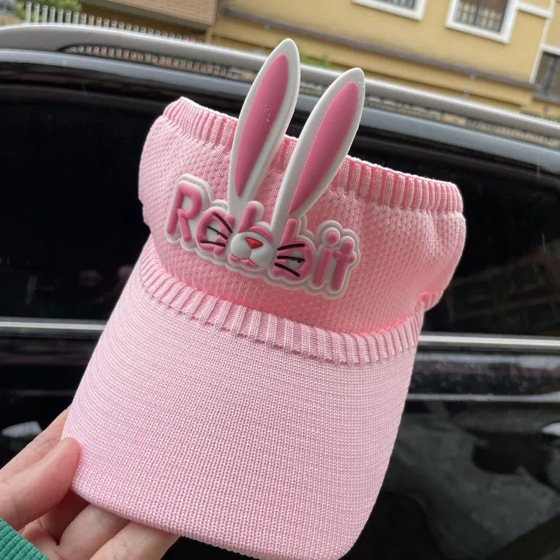 3-12 Year Kids Summer Hat Cute Cartoon Rabbit Wing Visors for Kids Boy Girl 2023 New Thin Hollow Breathable Children Peak Cap