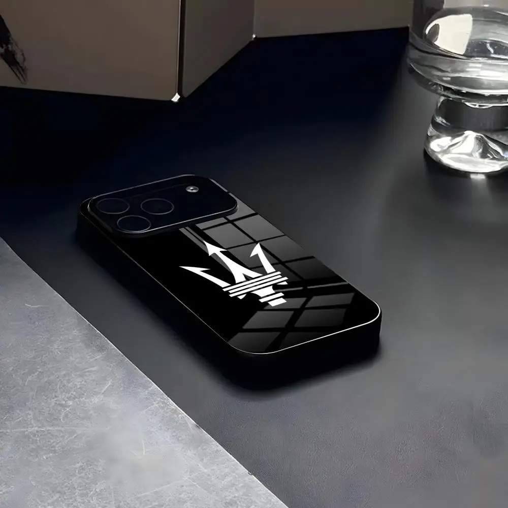 M-maseratis tapete de mouse para carro esportivo, vidro para iphone 17 16 15 14 pro max 13 12 comprar mini 11 xs xr 8 plus para samsung s25 24 23 22
