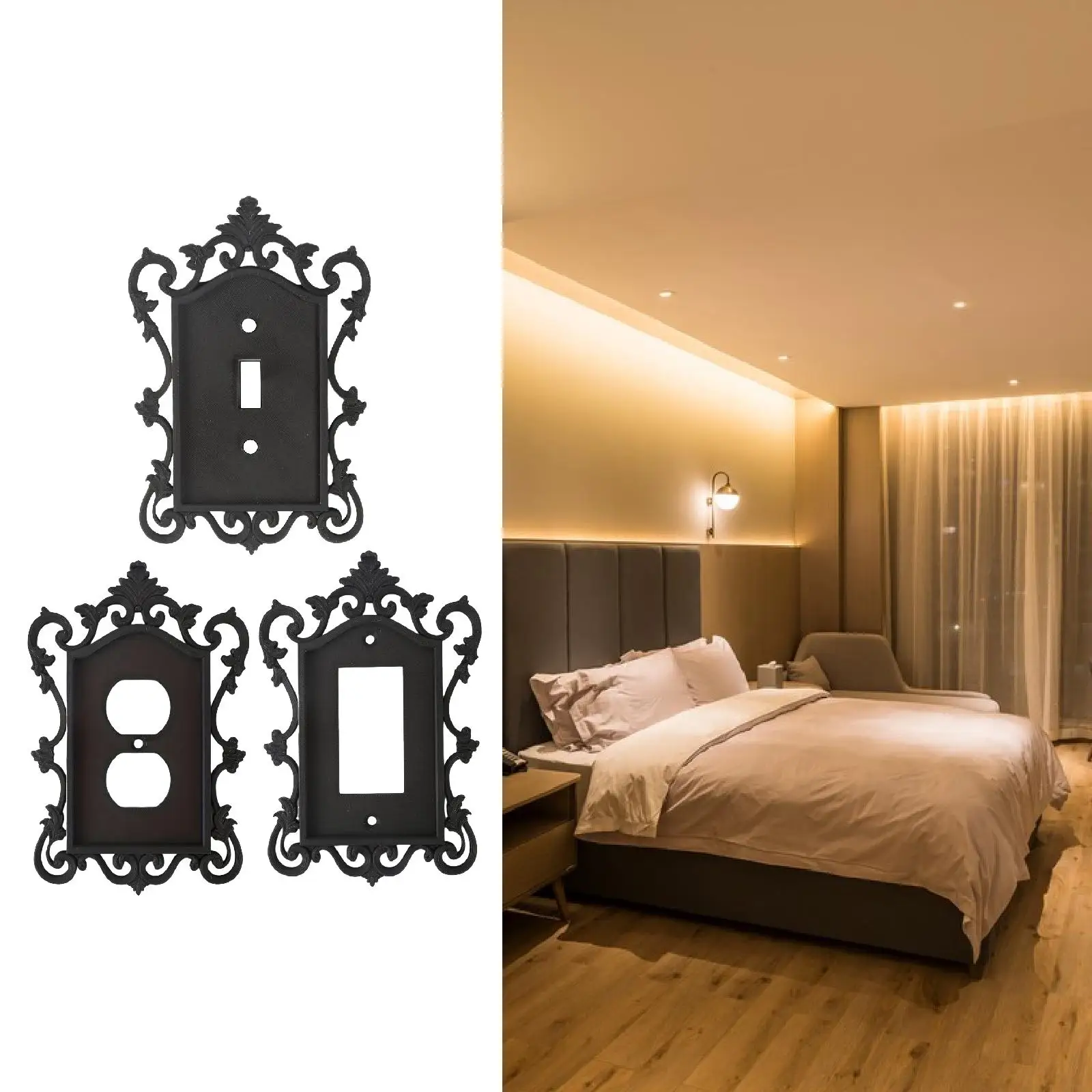 Light Cover Switchcover Heavy Duty Switchplate Bedroom Decorative Wallplate Rustic Easy to Install Retro Style Wall Plate