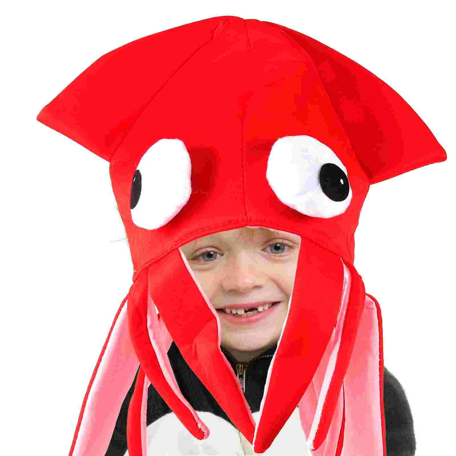 Humorous Headwear Octopus Costume Squid Headdress Cartoon Hat Prop Velvet Cosplay