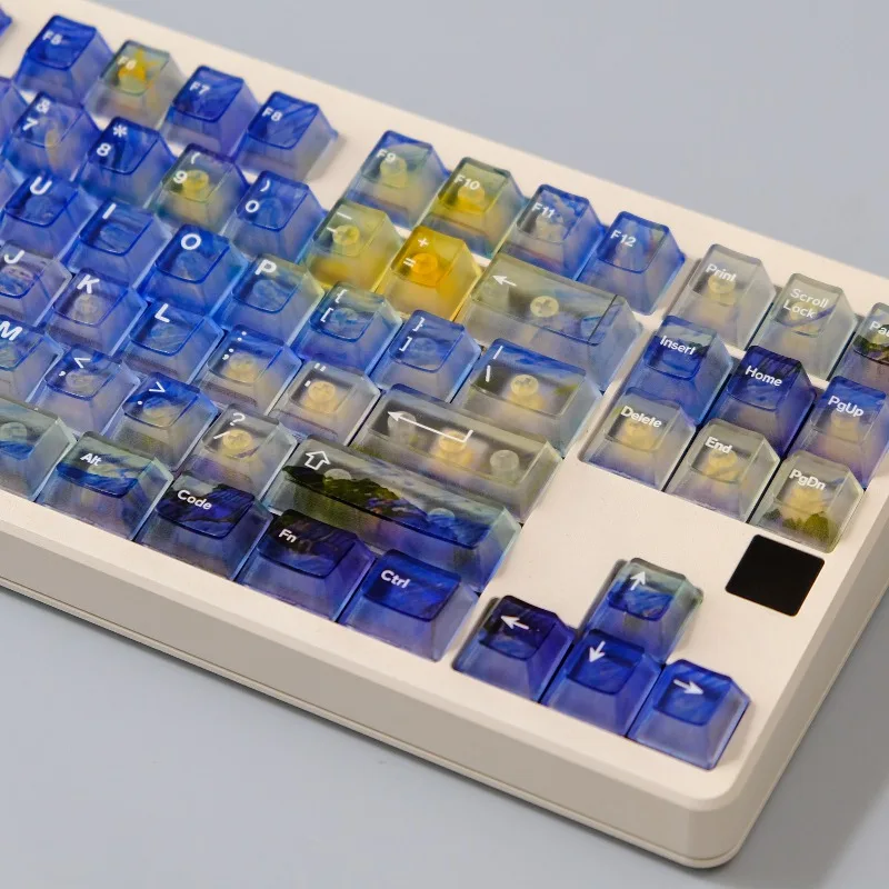 Oil Painting Theme Keycaps Set Customization PBT Sublimation ABS Profile Keyboard Cap for Mechanical Keyboard Accessories Gift