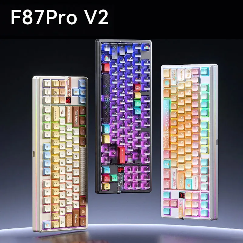 

AULA F87 Pro V2 Mechanical Keyboard 3-modes Wireless 12000mAh Long Battery Life Hot-Swap RGB Customi E-Sports Keyboard PC Gaming