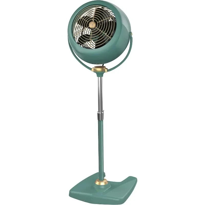Pedestal Vintage ventilador Retro Metal circulador de aire de pie para refrigeración y decoración 3 velocidades, inclinación ajustable