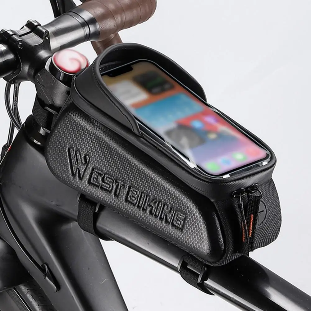 Easy Install Bike Bag Bicycle Bag Waterproof Bicycle Front Frame Bags with Capacity Touch Screen Phone Case for Mtb Road Bikes