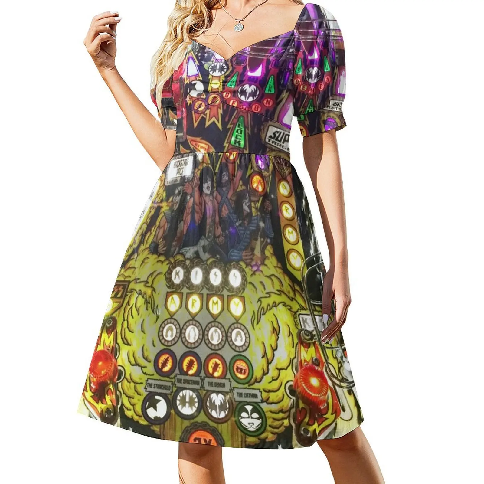 

Pinball Machine Short-Sleeved Dress elegant and pretty women's dresses long dress women Women long dress