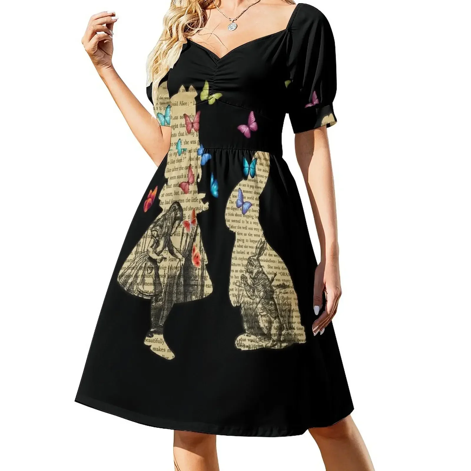 

Alice & the Rabbit - Vintage Wonderland Book Sleeveless Dress summer dress woman 2025 trendy Dress