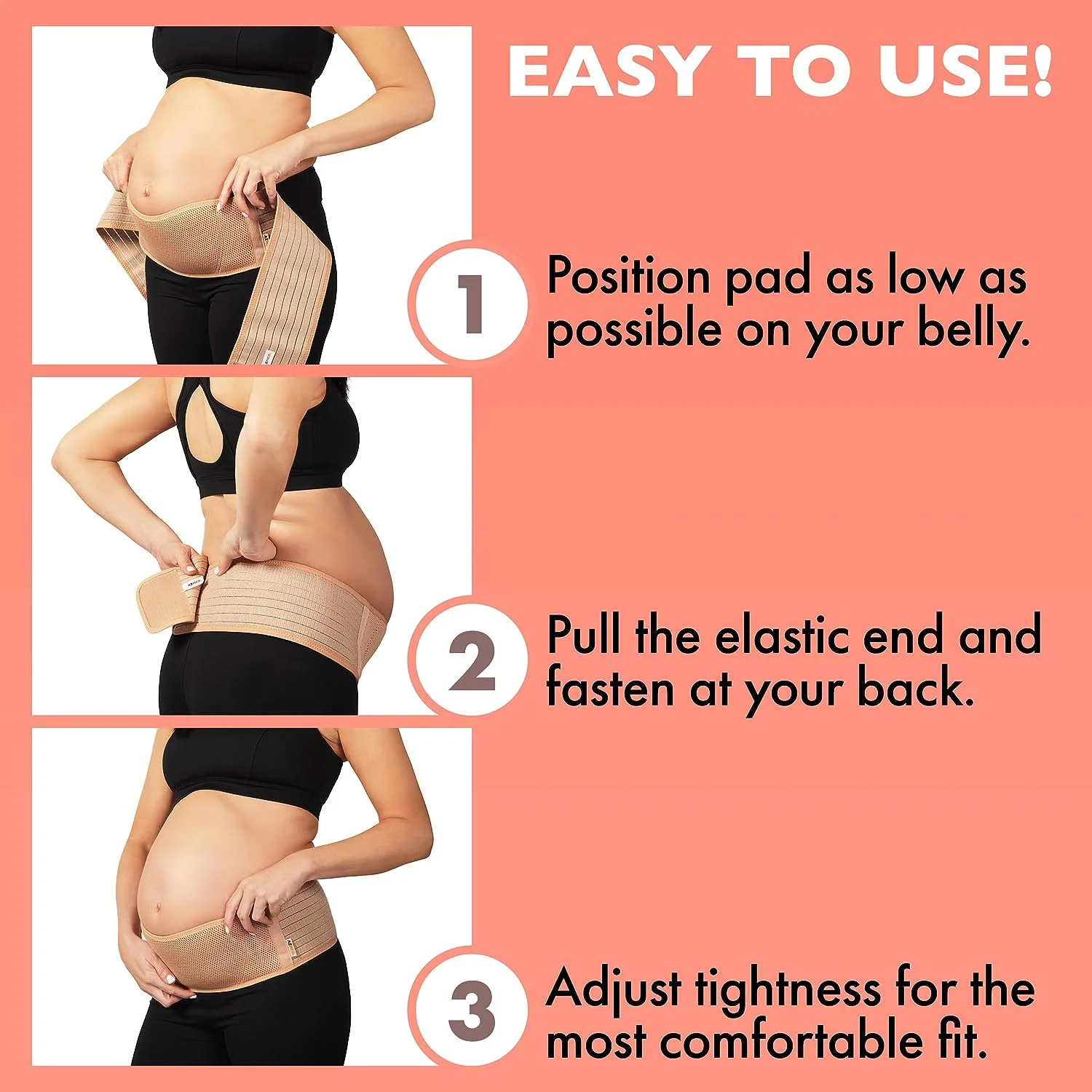 Soft Breathable Pregnancy Maternity Belly Band for Pregnant Women Adjustable Maternity Belt All Stages of Pregnancy  Postpartum