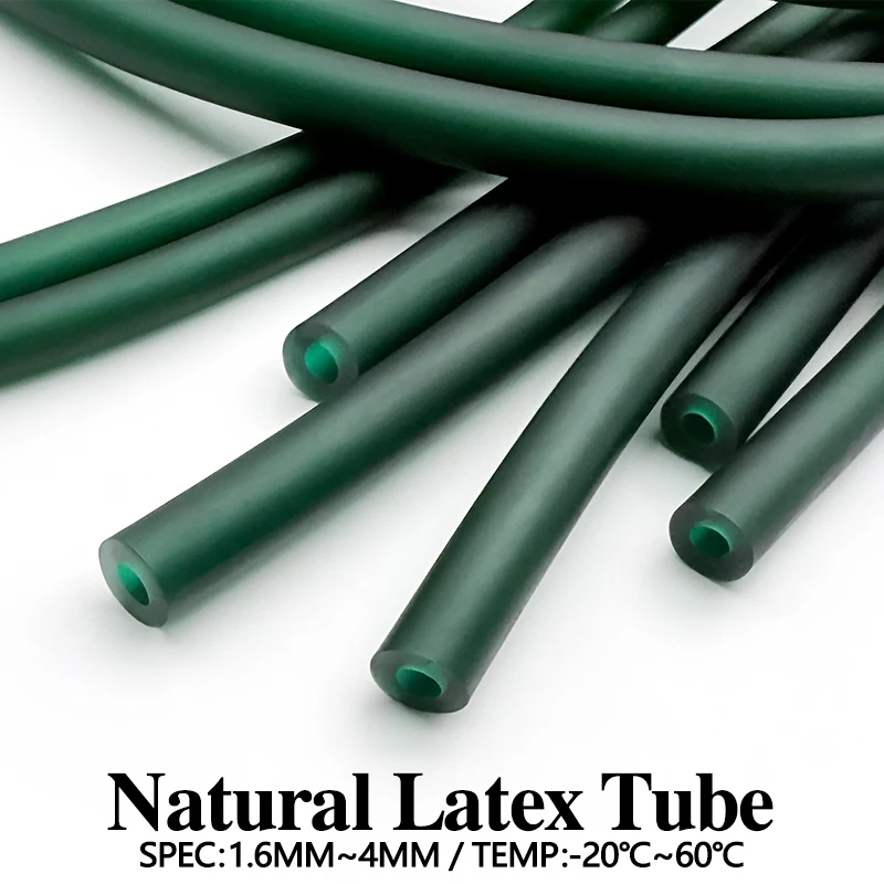 1~5m Nature Latex Rubber Hoses Green ID 1.6~4mm High Resilient Go Fishing Tube Elastic Fitness Band for Slingshot Catapult