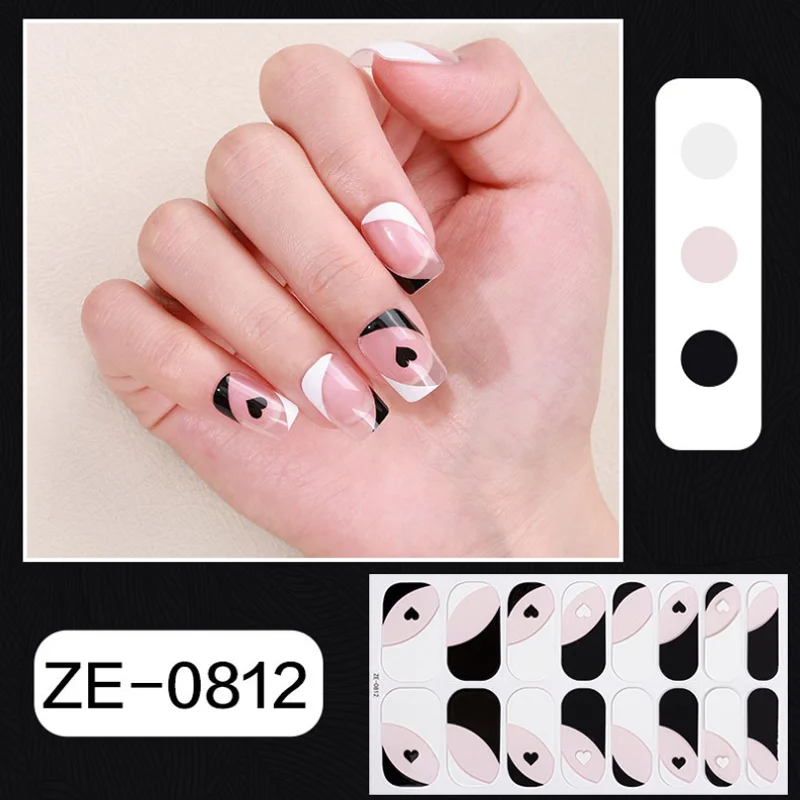 Zomer Franse nagelstickerstickers Volledige dekking Zelfklevende nagellak Wraps Nail Art Decoratie Schoonheid Nail Slider uñas postisas