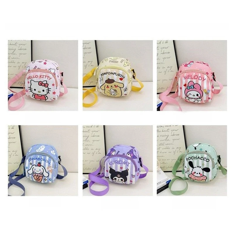 Kawaii Children's Sanrio Crossbody Bag Cinnamoroll Kuromi Pochacco Girls Hello Kitty Shoulder Bags Shoulder Bag Chest Bags