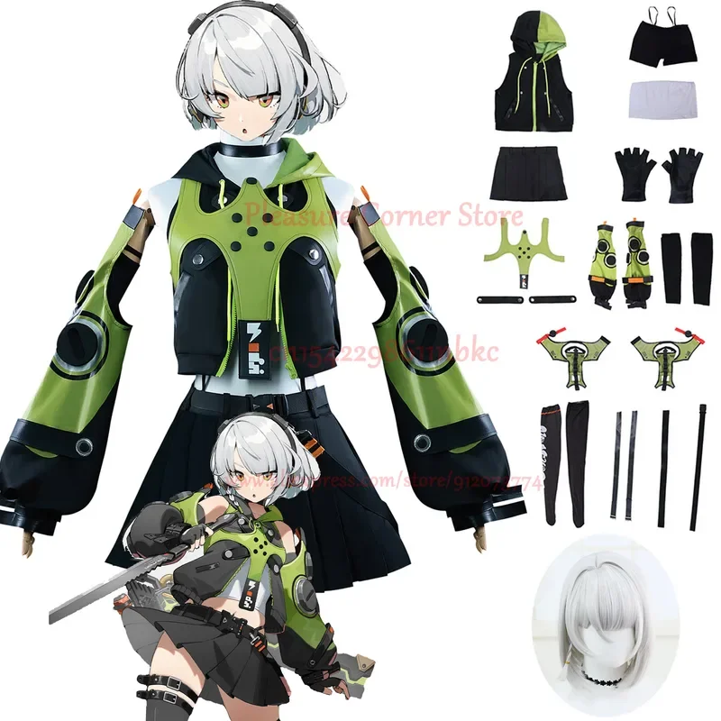 ZZZ Anby Demara Cosplay Costume Full Set Outfit Uniform Prop Zenless Zone Zero Anby Demara Cosplay Costume Gentle House Member