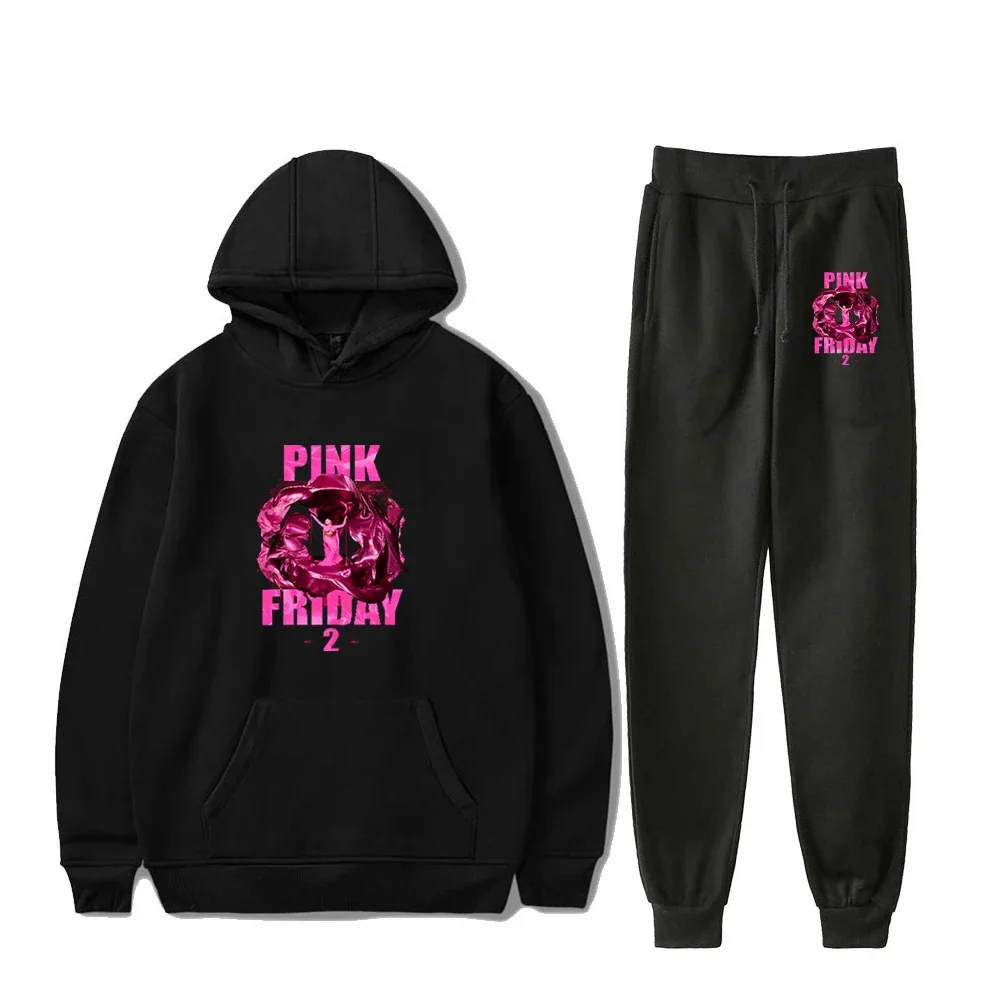 Nicki Minaj Pink Friday 2 Album Men's Sportswear Sets Casual Tracksuit Two Piece Set Top and Pants Sweat Suit Male Sporting Suit