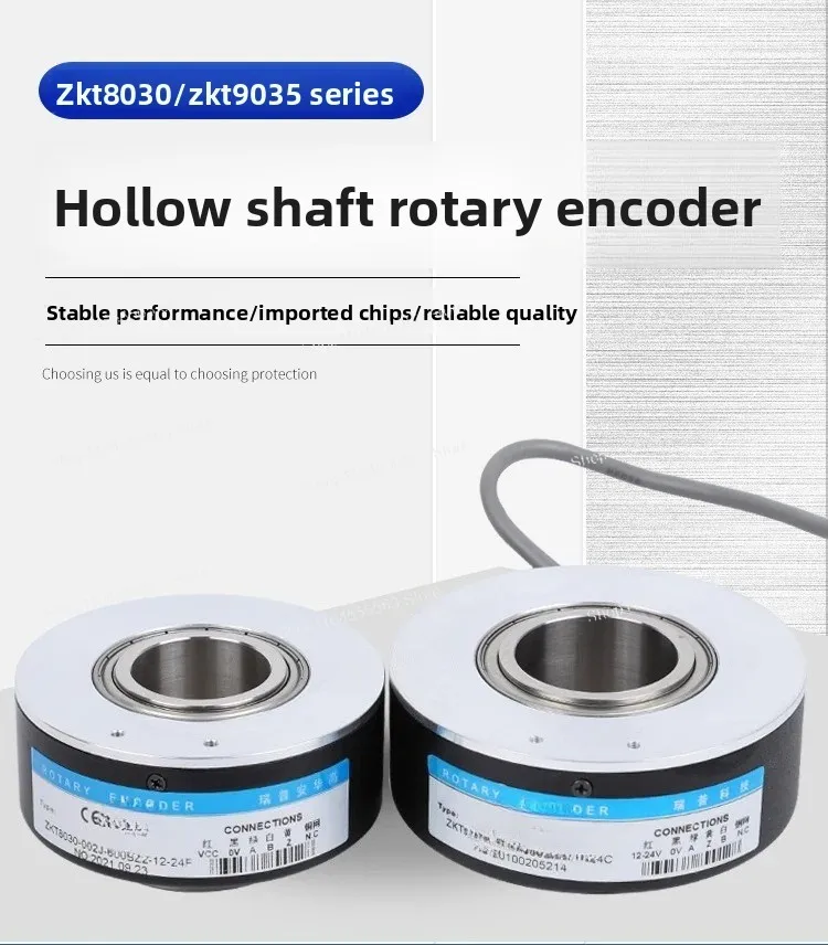 

ZKT8020 Hollow Shaft Rotary Optical Encoder, 8030 Speed Sensor for Elevator (Custom 25/28/32mm)
