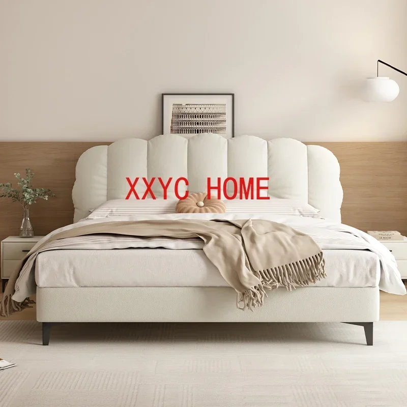 

Retro Fabric Bed Master Bedroom 1.8 M Double Bed Bedroom