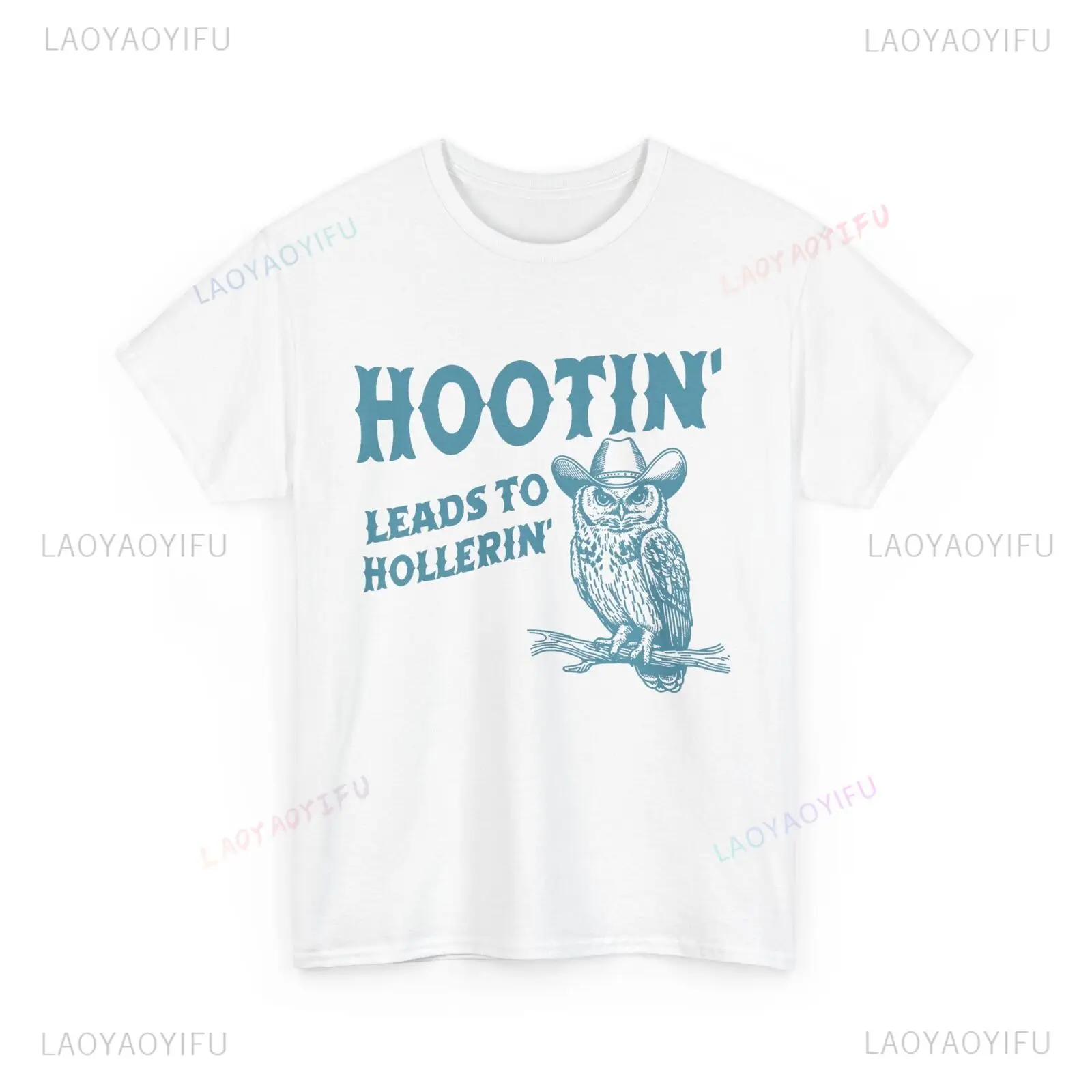 Owl Hootin Leads To Hollerin Fashion T-shirts, Casual Shirts for Both Sexes, Spring/summer Crewneck Cotton Men's T-shirts