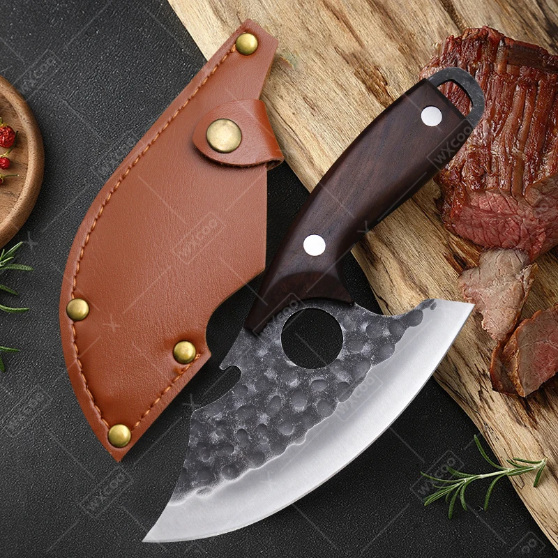  WXCOO Boning Knife Stainless Steel Meat Cleaver Kitchen Cooking Knife Butcher Cooking Ergonomic Handle for Home Restaurant