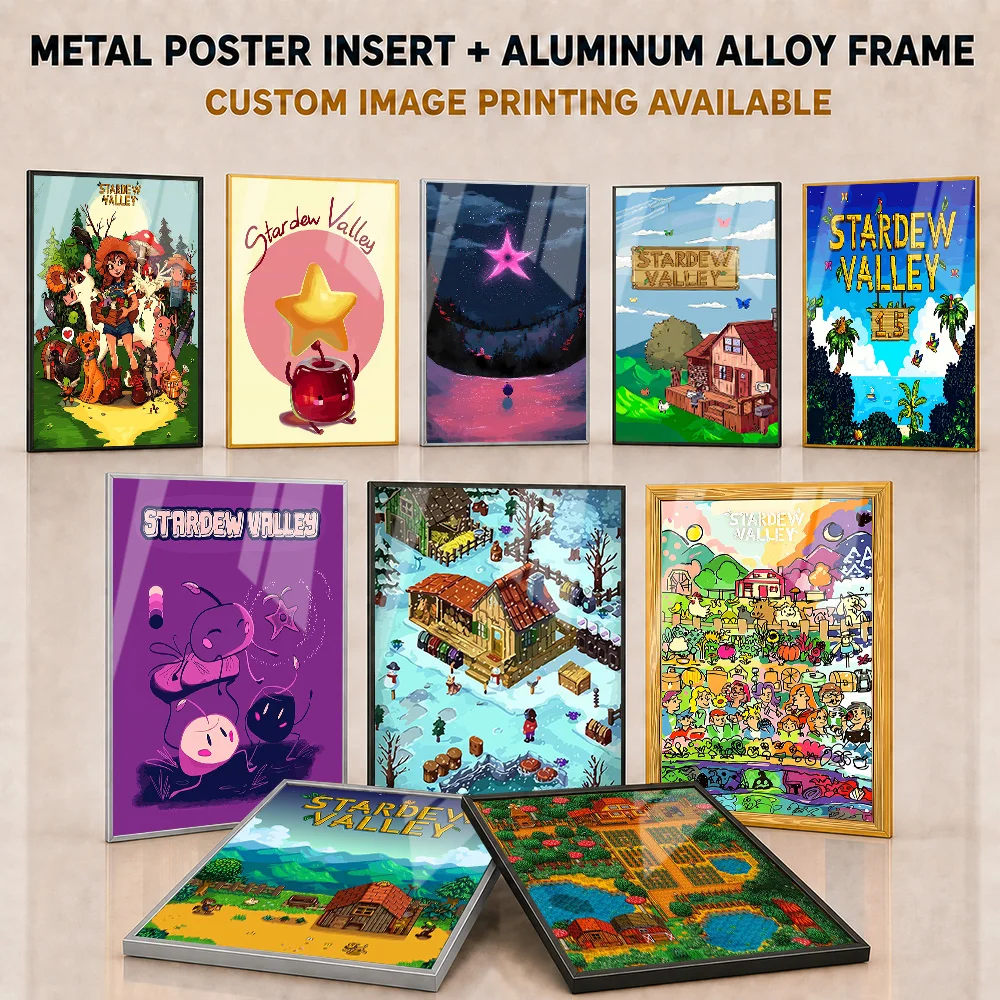 Stardew Valley Framed Metal Posters Personalized Photo Video Game Theme Wall Art For Entertainment Room Gaming Enthusiast Gift