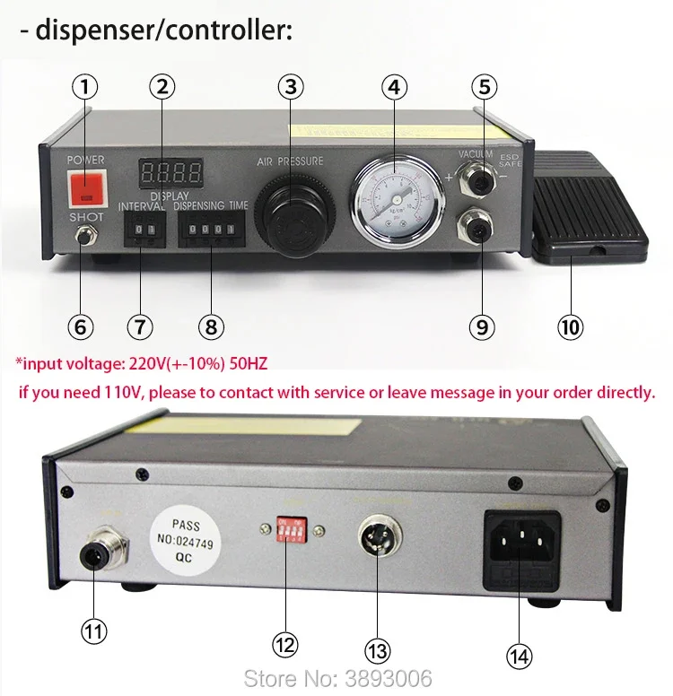 Semi Auto Glue Dispenser for Epoxy Resin AB Mixing Doming Liquid Glue Dispensing Machine Equipment/Two-liquid dispensing machine