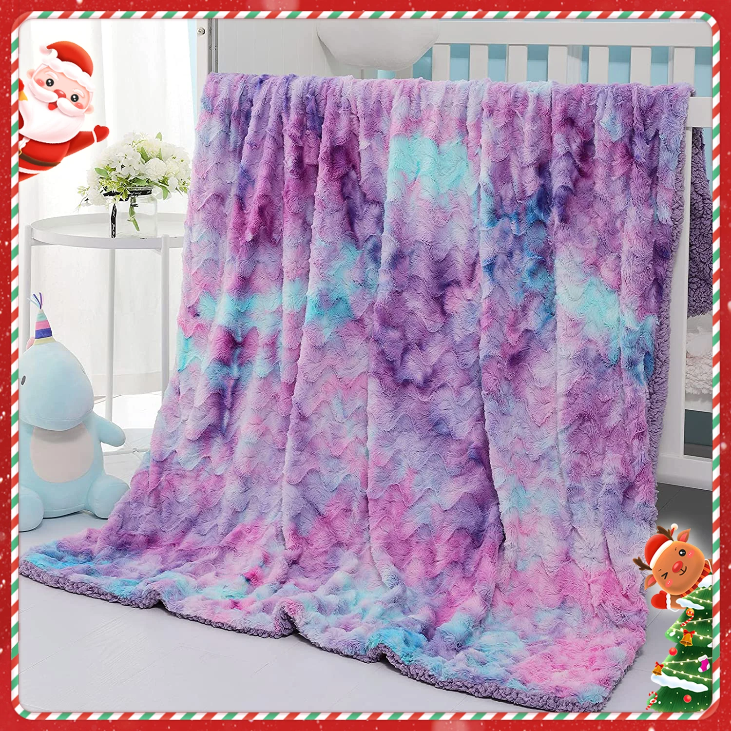 Luxurious and sophisticated flannel tie-dye blanket plush Bedspread on the bed plaid on the sofa blankets quilts for home decor