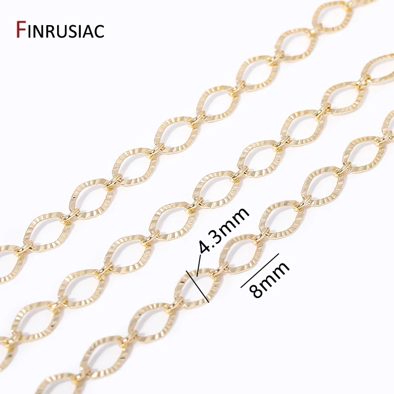 14K Gold Plated Brass Oval Textured Chains For Jewelry Making DIY Jewelry Chains Necklace Bracelet Making Accessories