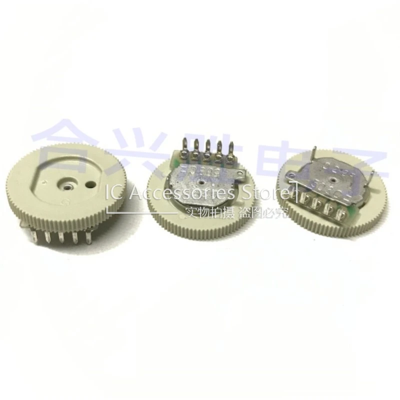 30PCS 18*2.5MM Dial Potentiometer Duplex 5 Pin C50K Beige Wheel Roller Potentiometer