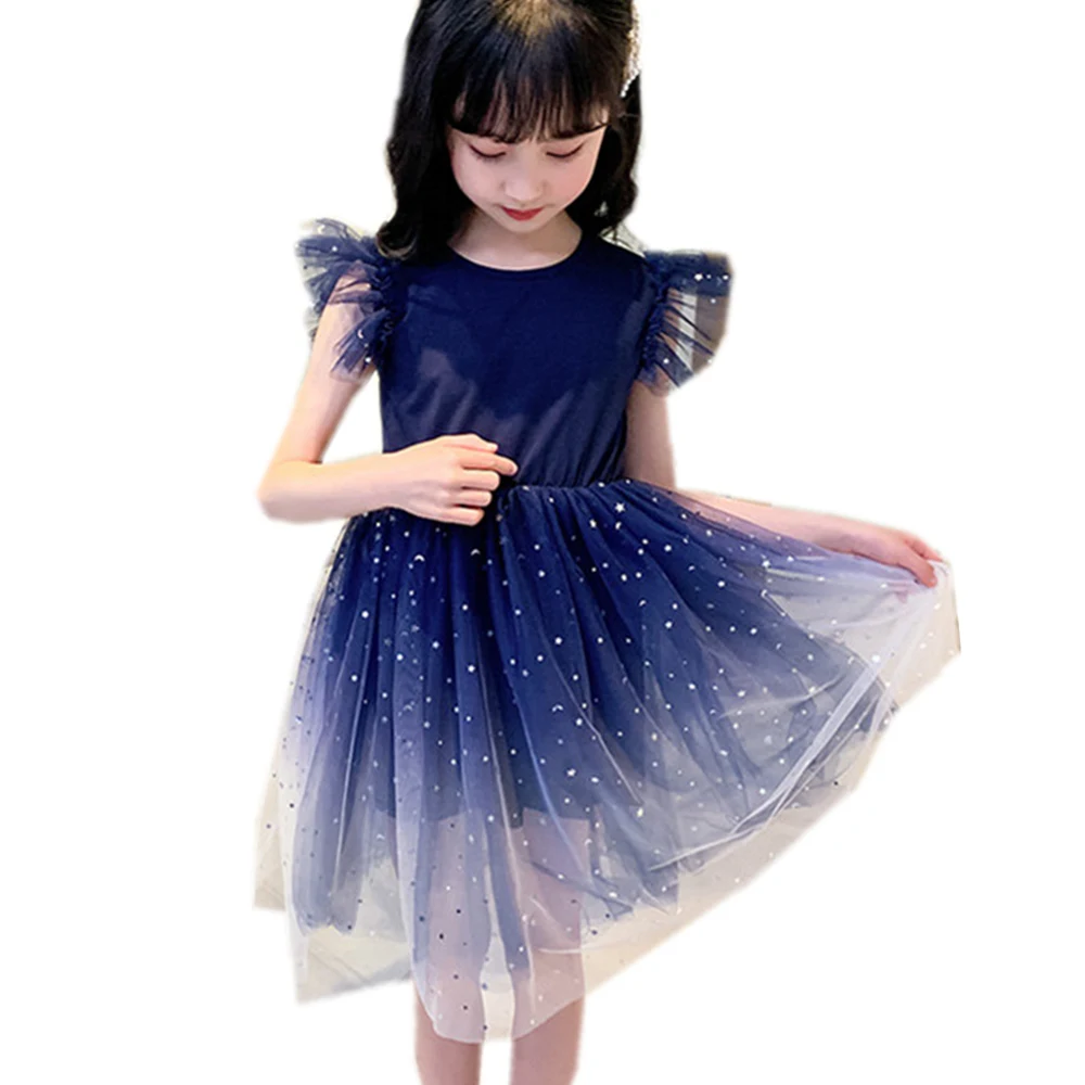 2025 Kids Dresses For Girls Mesh Girl Child Dress Sequin Kid Dress Summer Kids Costume For Age 9 10 11 Year Old Baby Fancy Dress