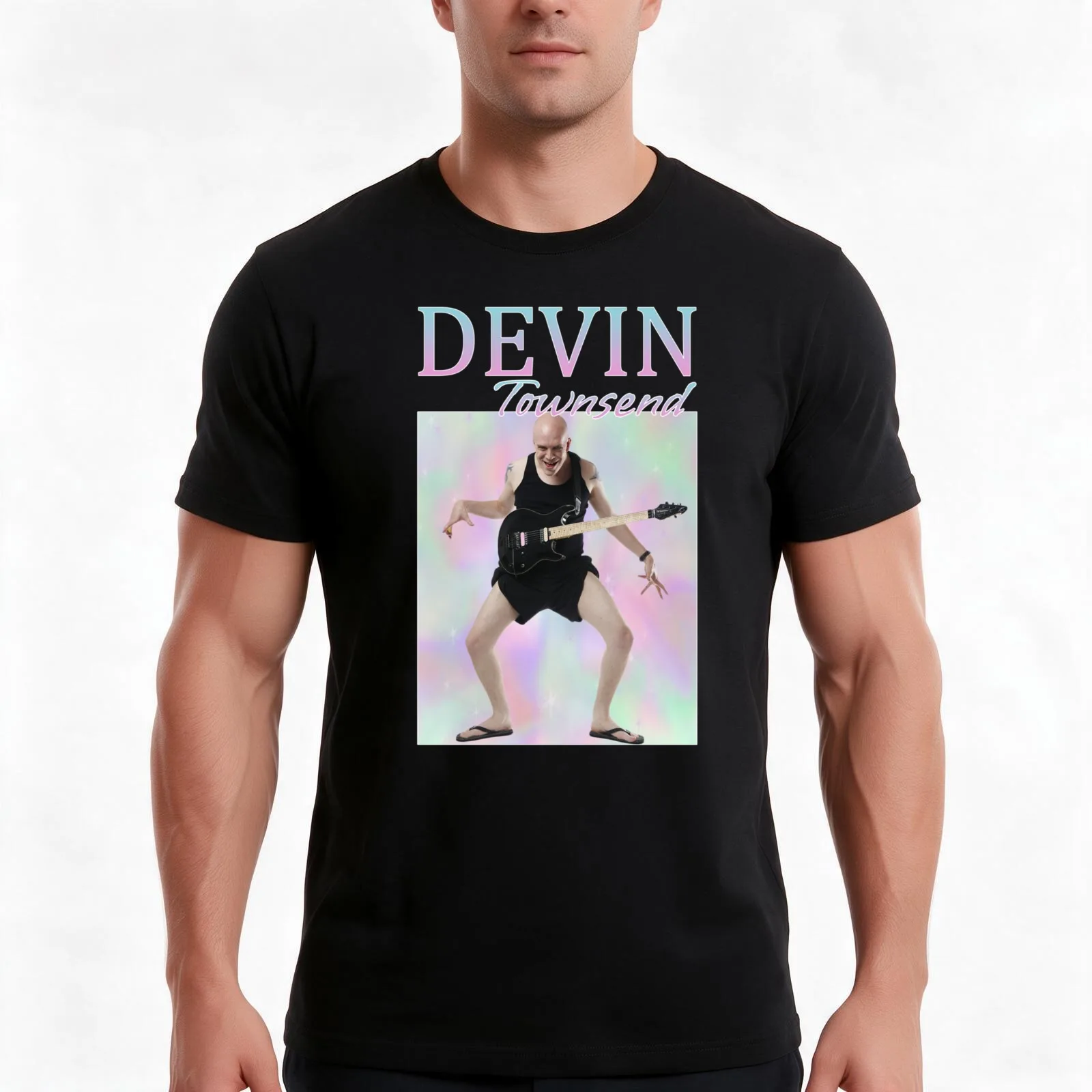 Devin Townsend Homage Tribute T-Shirt, Summer Casual Cotton Tee, Oversized Streetwear Tops, Vintage Graphic Print, 100% Cotton