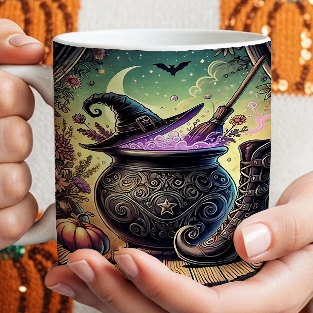 1pc Gothic Witch Cauldron Coffee Mug - Cup with Cauldron Print, Dishwasher Suitable for Halloween Gifts, Witch-Themed Parties, Autumn Decor, for Gatherings, Multi-Use for Coffee, Tea, Cocoa, for Family Use & Witch Enthusiasts