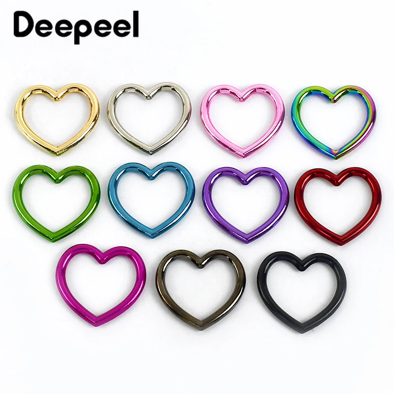 

5/10/20Pcs Deepeel Metal Heart Shaped Ring Buckle Bag Strap Connect Circular Clasp Shoes Webbing Belt Decorative Round Rings