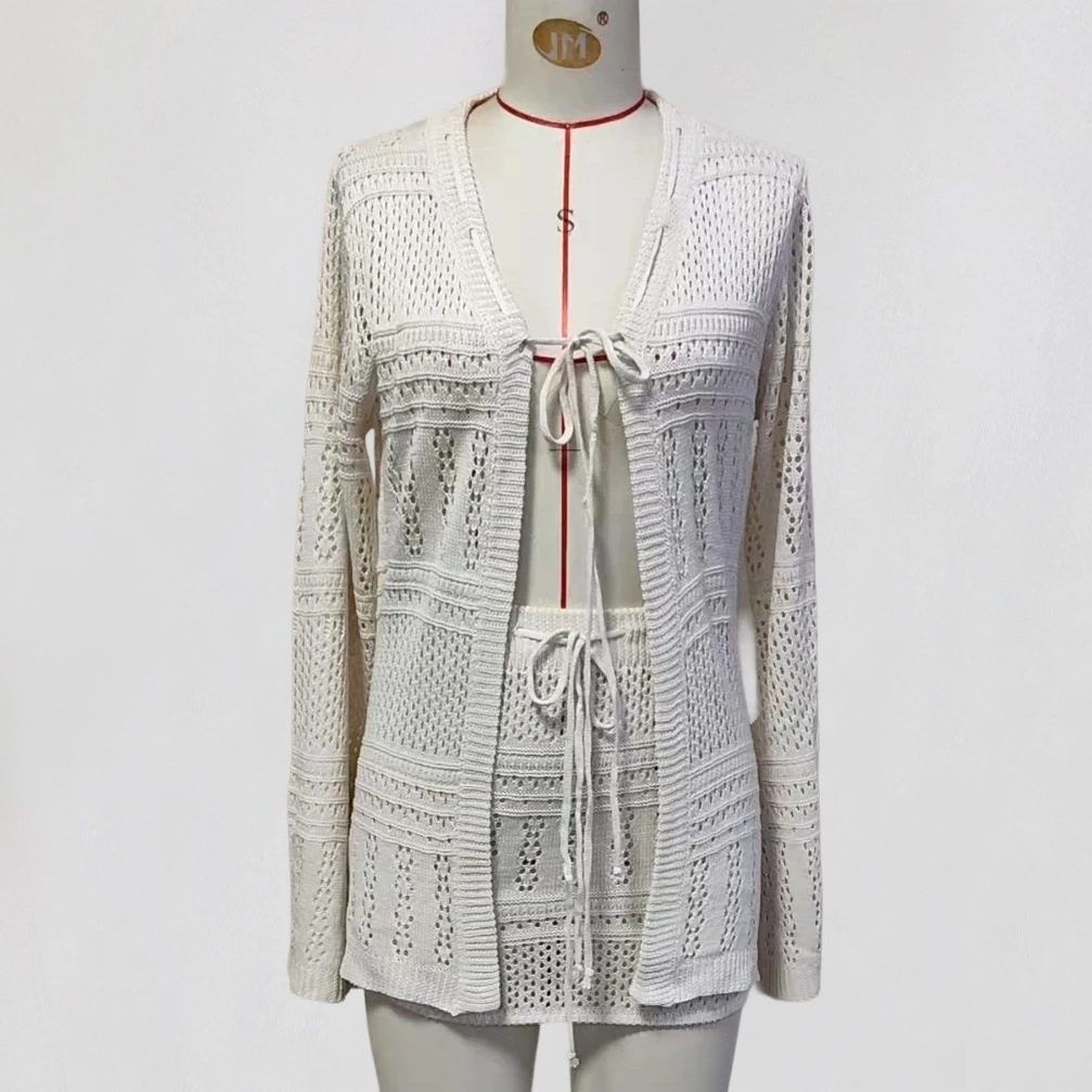 

2026 Женский пляжный комплект из 2 предметов, накидка на бикини, купальник, топы и юбка с высокой талией, сексуальный женский купальный костюм, накидка