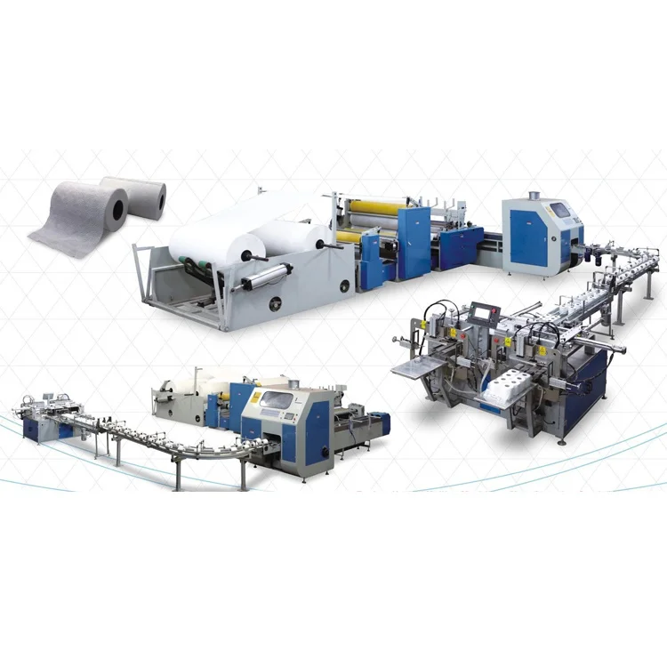 Toilet Paper Production Line Complete Set with Rewinding, Cutting and Packing