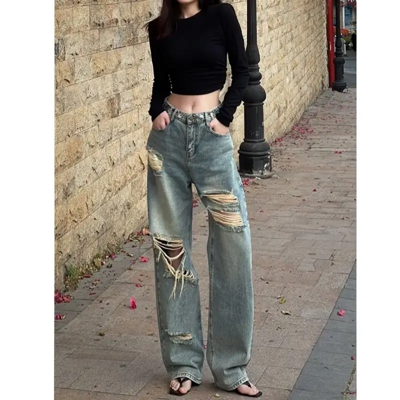 New Leopard Print Retro Pants Striped Sweatpants Spring and Autumn Commuting Loose Slim Fit Straight Leg Pants for Casual Wear