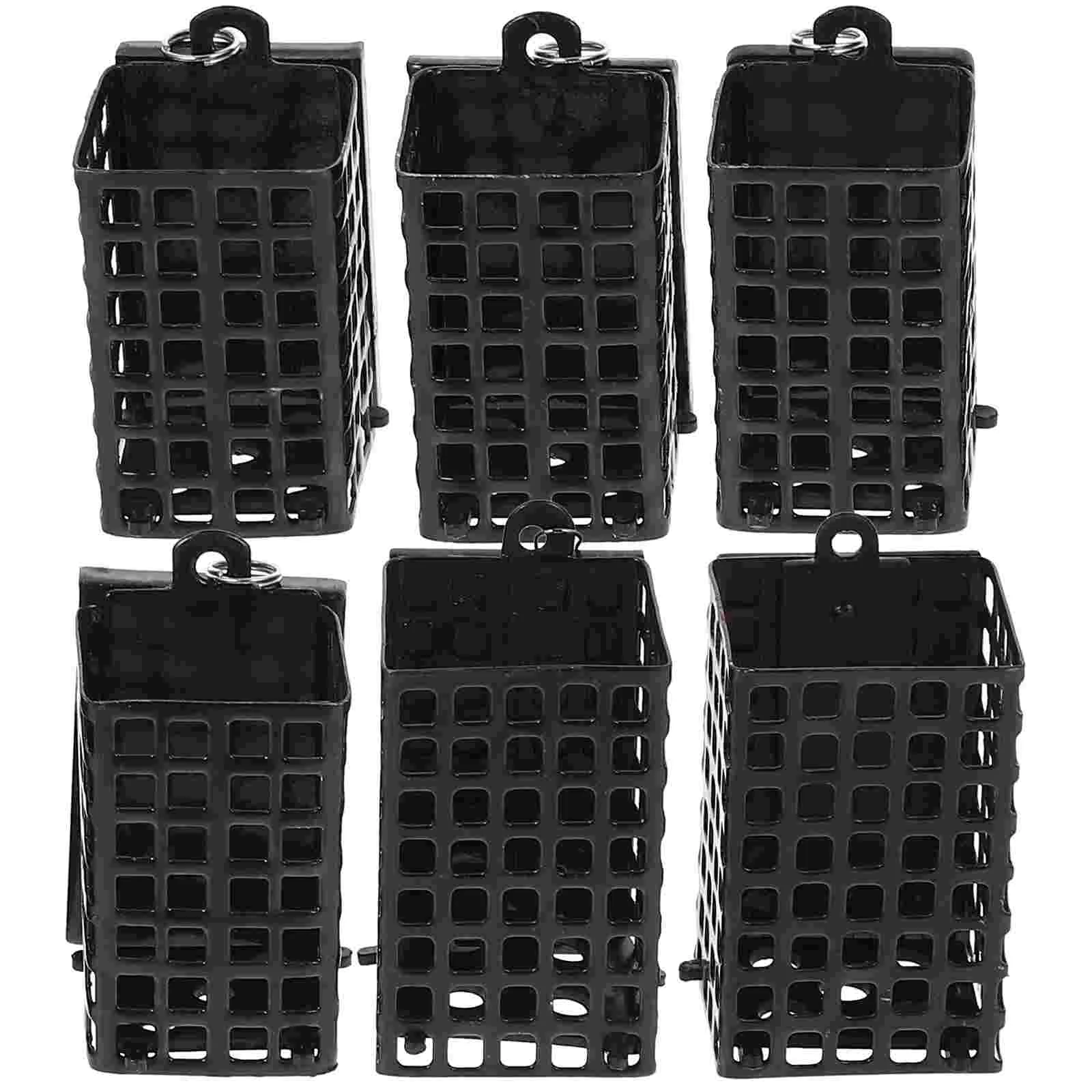 6 Pcs Square Fishing Bait Iron Cage Tool Nest Tackles Outdoor Supply Thrower Gear