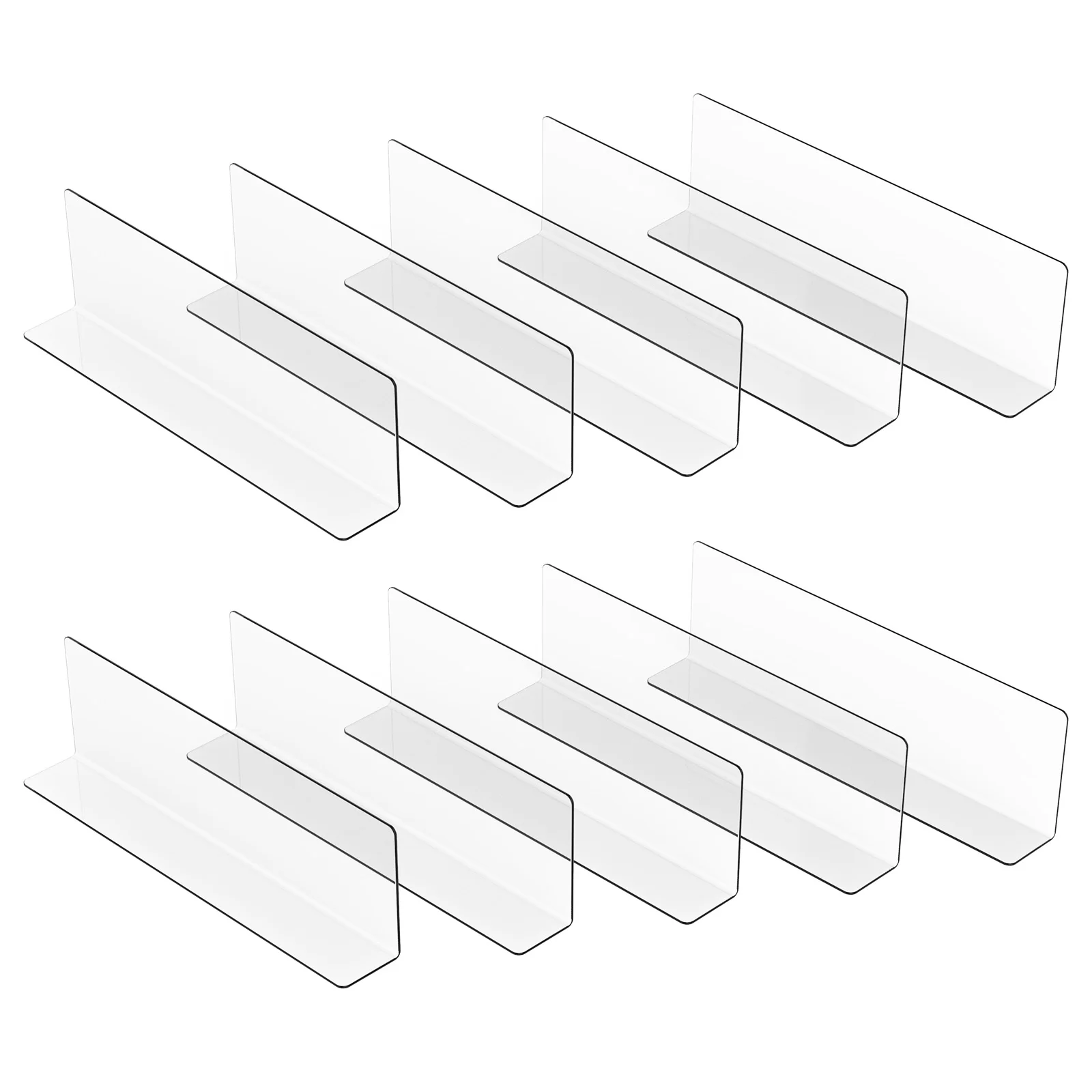 

10pcs PVC Magnetic Strip Side Panels 20CMx6CM Plastic Shelf Dividers for Supermarket Clothing Store L Classification