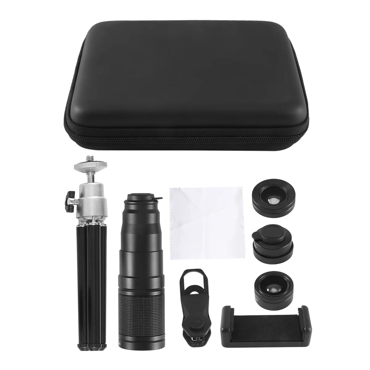 APEXEL New Phone Camera Lens Kit 4 in 1 Telephoto Zoom 22X Lens Telescope Monocular Wide Macro Fisheye Lens Tripod