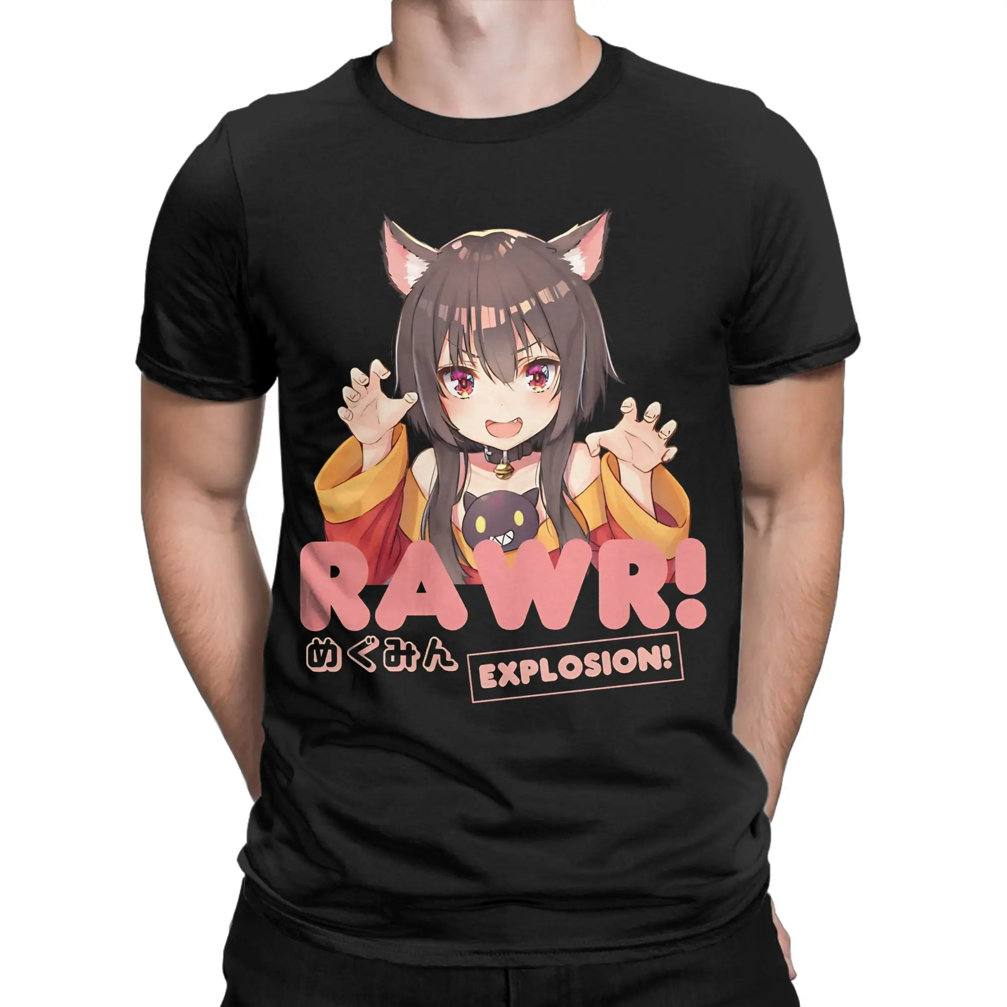 Megumin KonoSuba T Shirt Summer  Novelty T-Shirts Men 100 Cotton O-Neck Oversize Top Tees Short Sleeves Vintage Tshirt