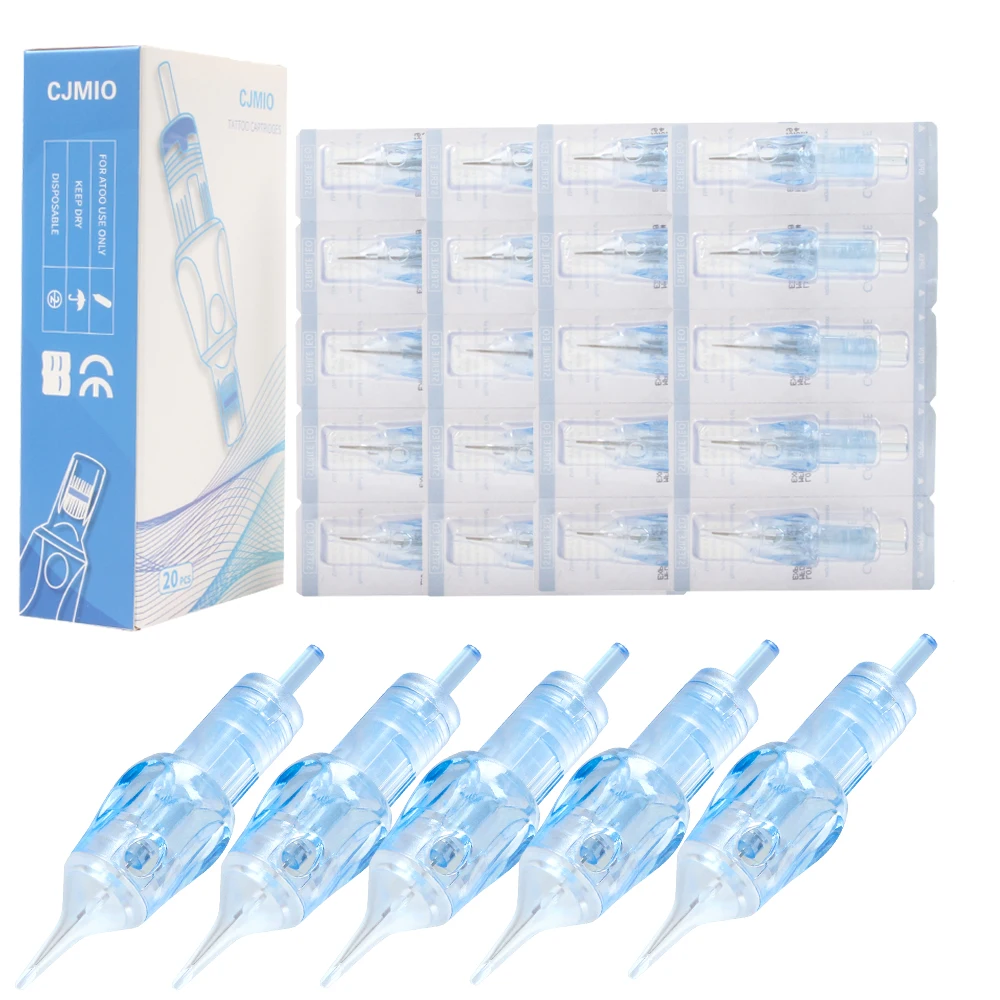 BLUE GENIE 20PCS/BOX Bugpin 0803rl Disposable SMP Tattoo Cartridges 3rl 0.25 Round Liner Sterilized Safety Tattoo Needles rl3