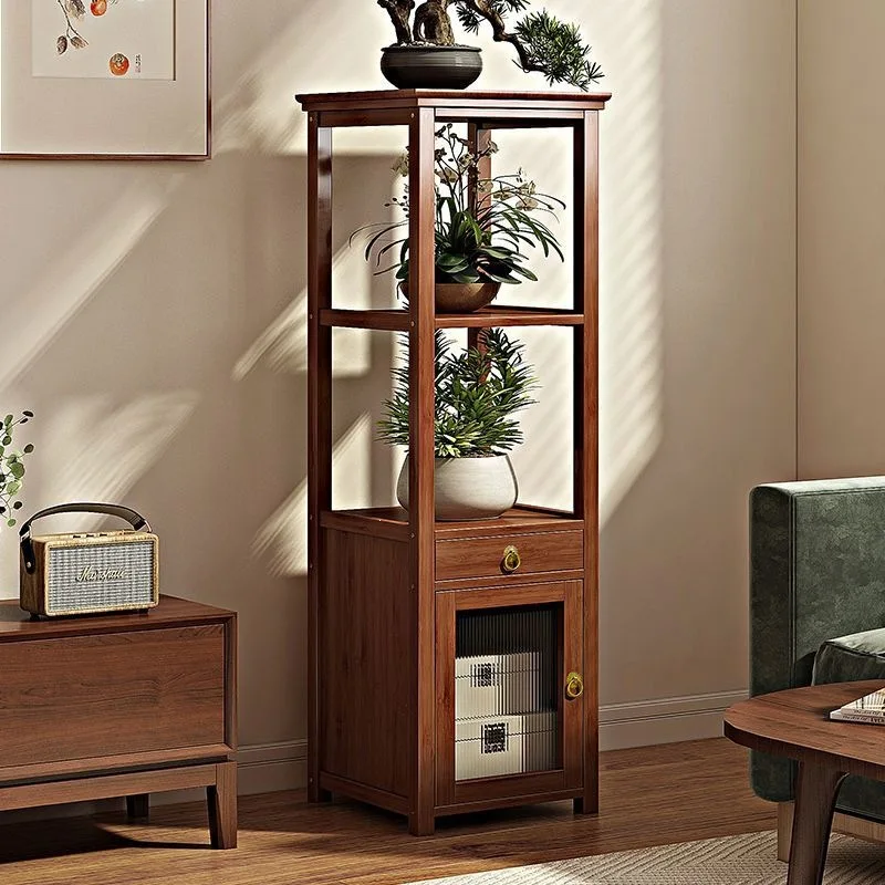 Shelf Durable Cabinet Living Room Sofa Shelf Multifunctional Ornament Shelf Retro Cabinet