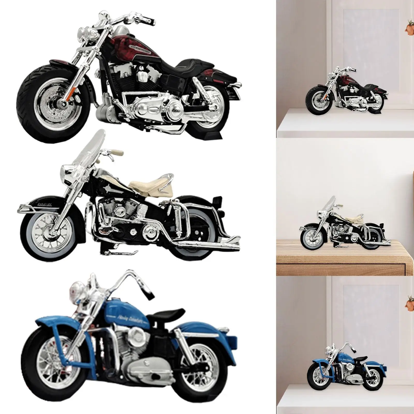 1/18 Motorcycle Model Collectible Toys Home Decoration Gliding Simulation Motorcycle Crafts for Teens 3-9 Year Old Boys Kids