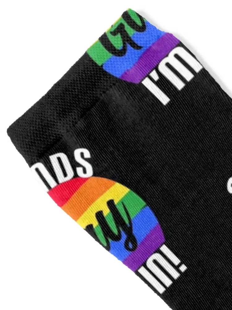 Sounds Gay I'm In Funny Pride Retro Sunset Socks Men's Antiskid soccer Socks For Men Women's