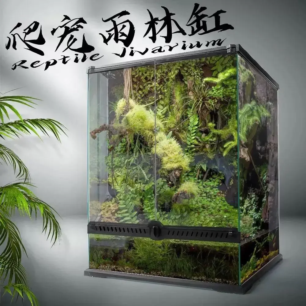 Climbing pet rainforest tank glass feeding box horned frog lizard box palace tortoise box