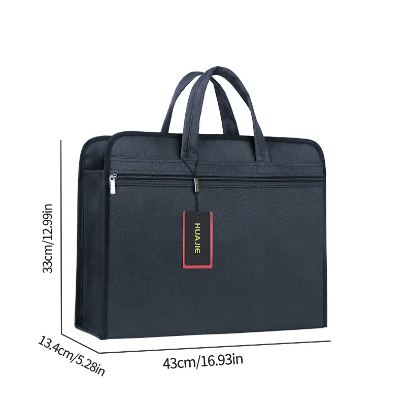 HUAJIE 1PCS A3 กระเป๋าเอกสารผ้า Oxford – กระเป๋ากันน้ําความจุขนาดใหญ่สําหรับแล็ปท็อปขนาด 16 นิ้ว, iPad, ท่องเที่ยวและธุรกิจ
