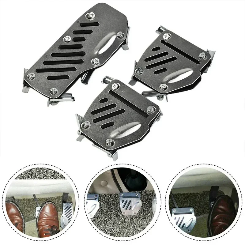 

3 pieces of automotive accelerator pedal, brake clutch, anti slip aluminum alloy pedal set, general automotive pedal accessories