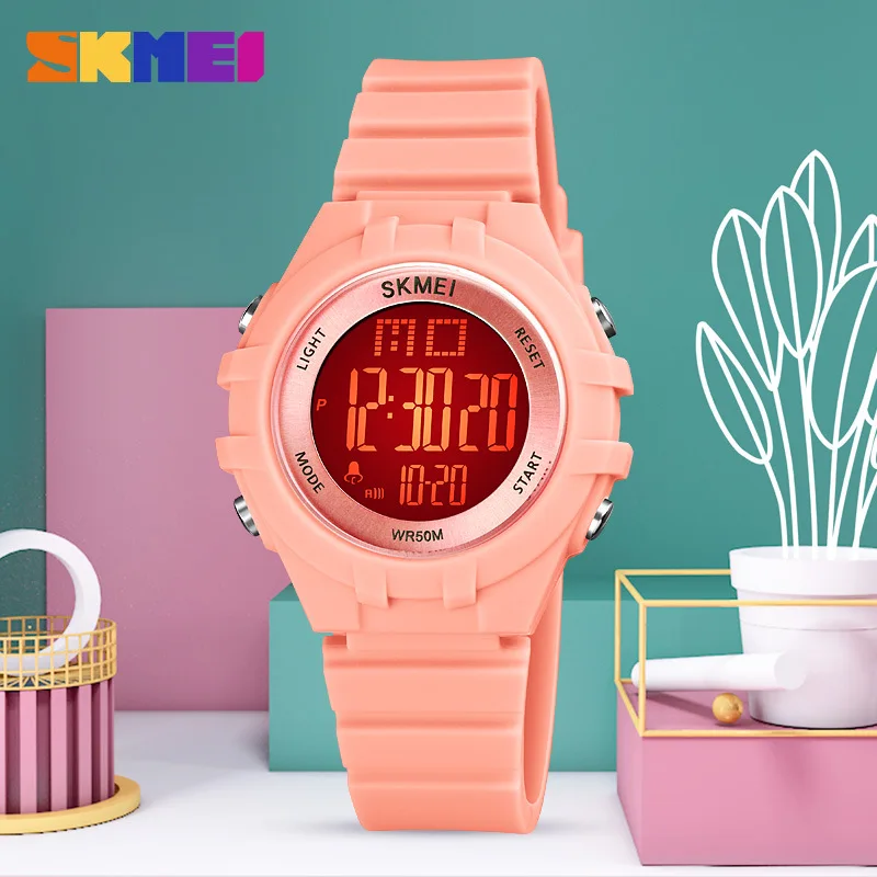 Fashion Skmei Multi-Functional Children's Electronic Watch Colorful LED Backlight Sports Watch Silicone Student Watch