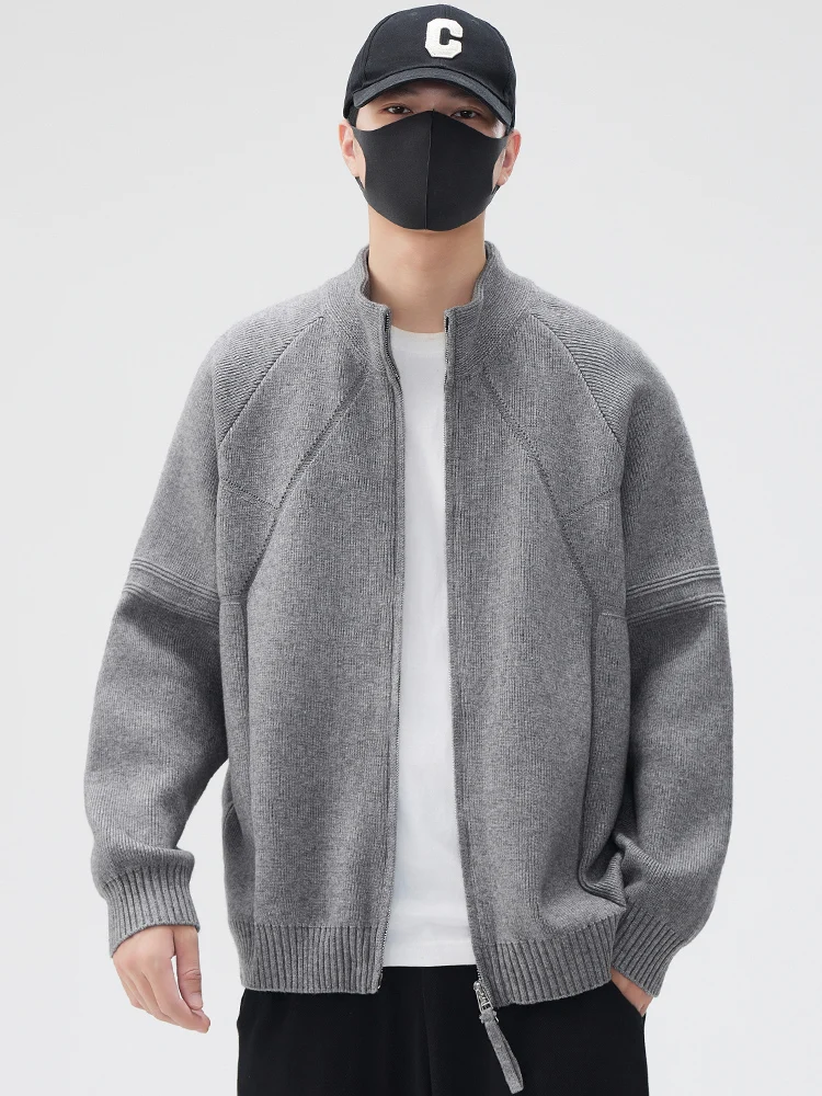 

Весенне-осенний мужской вязаный кардиган 2025: повседневный, универсальный, свободный крой, для молодежи
