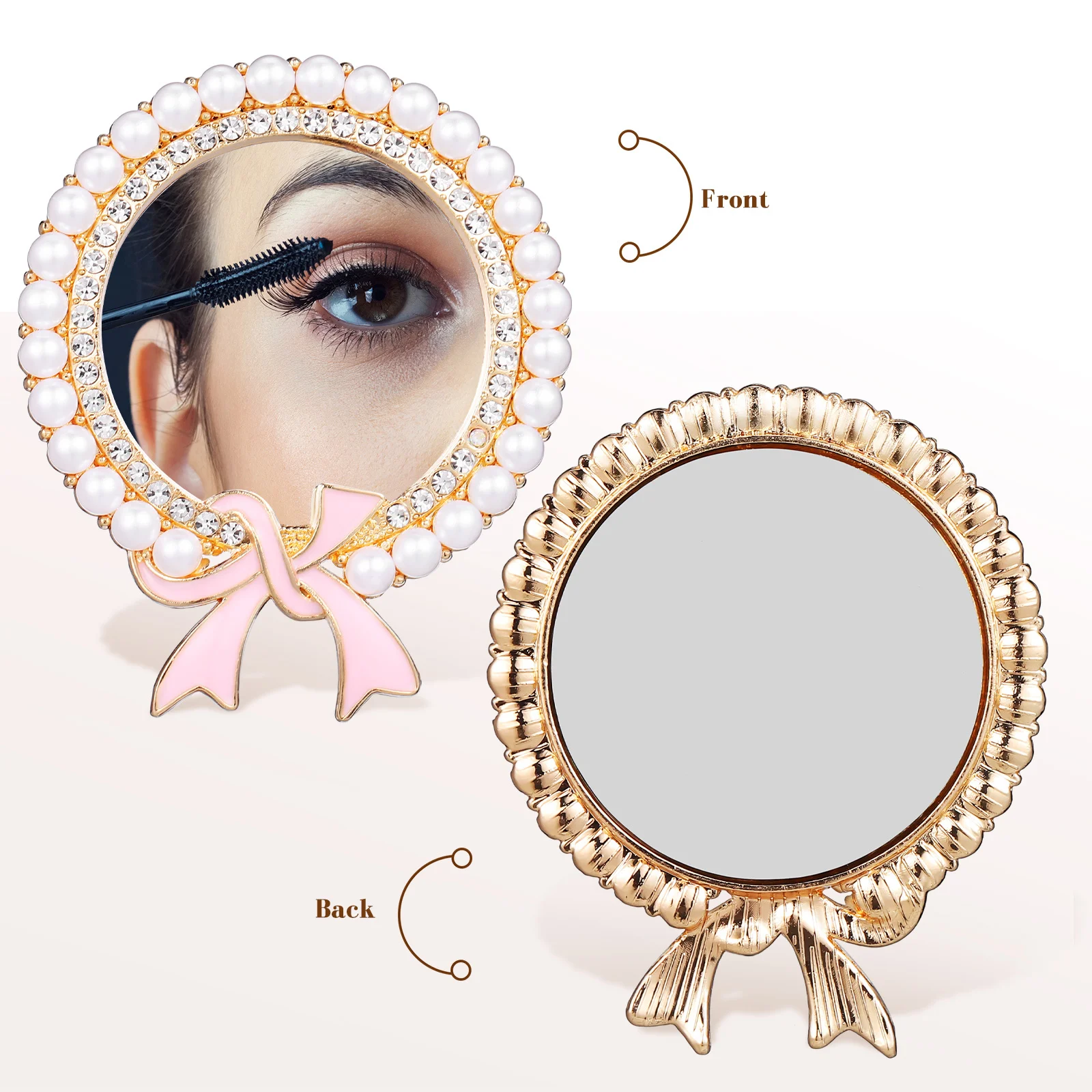 2 pçs pequenos espelhos redondos mini espelhos de bolso compactos portátil maquiagem viagem handheld vaidade decorativa mini espelho