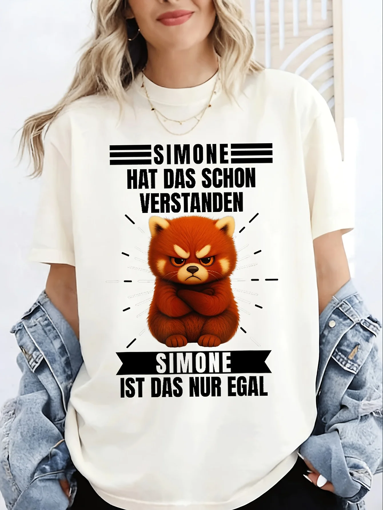 with Text Simone  Das Schon Verstanden[ Language] Y2K Oversized for women Retro 2000s Streetwear  Unisex All T-Shirt