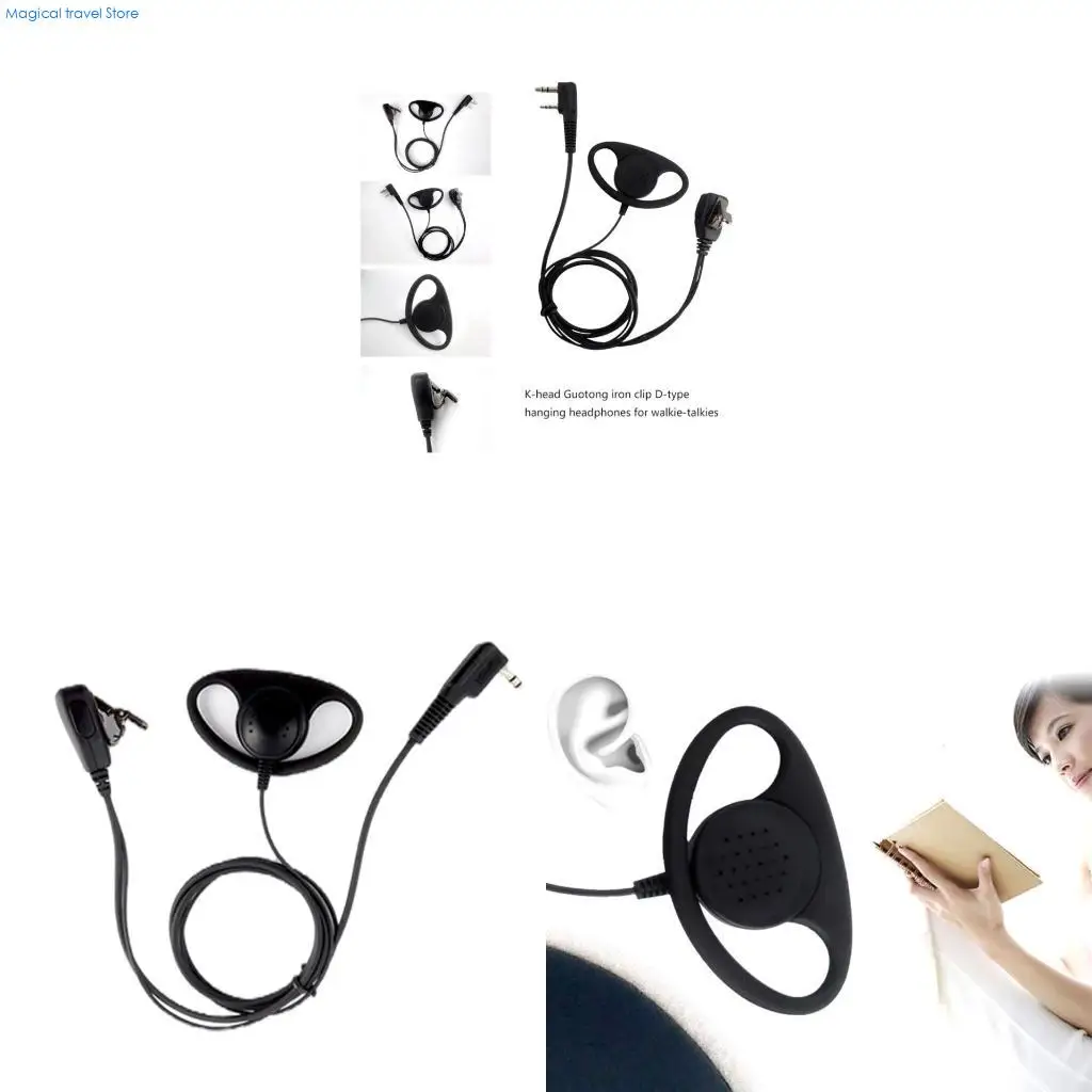 N2UB Secure Clip On Radio Headset Featuring Noise Isolating Earbud Designs Surveillances Earpiece for Various Two Way Radios