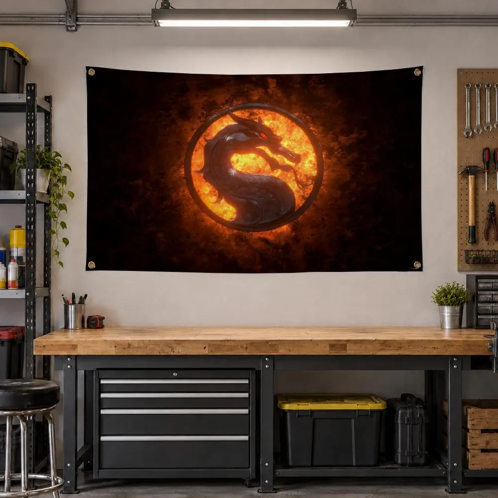 Game Mortal Kombat Fighting Flags Personalized Banner Flag Room Dorm Camping Picnic Garage Bar Outdoor Wall Decor